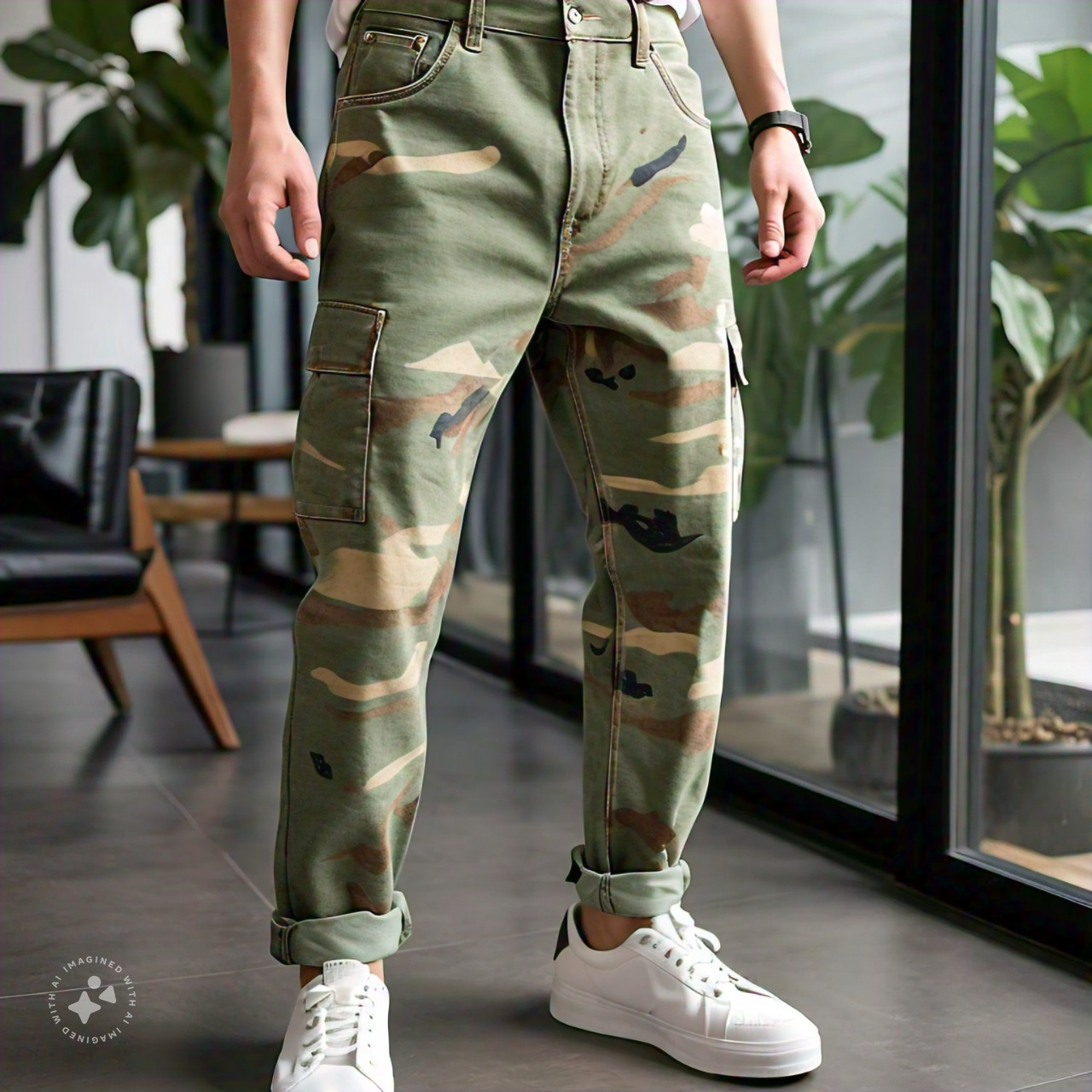 casual camouflage jeans fashion